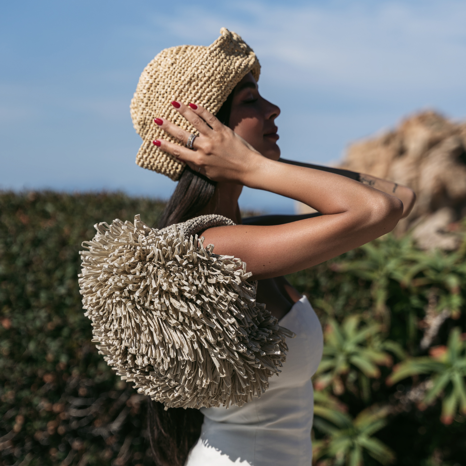 Borsa in rafia Riccio